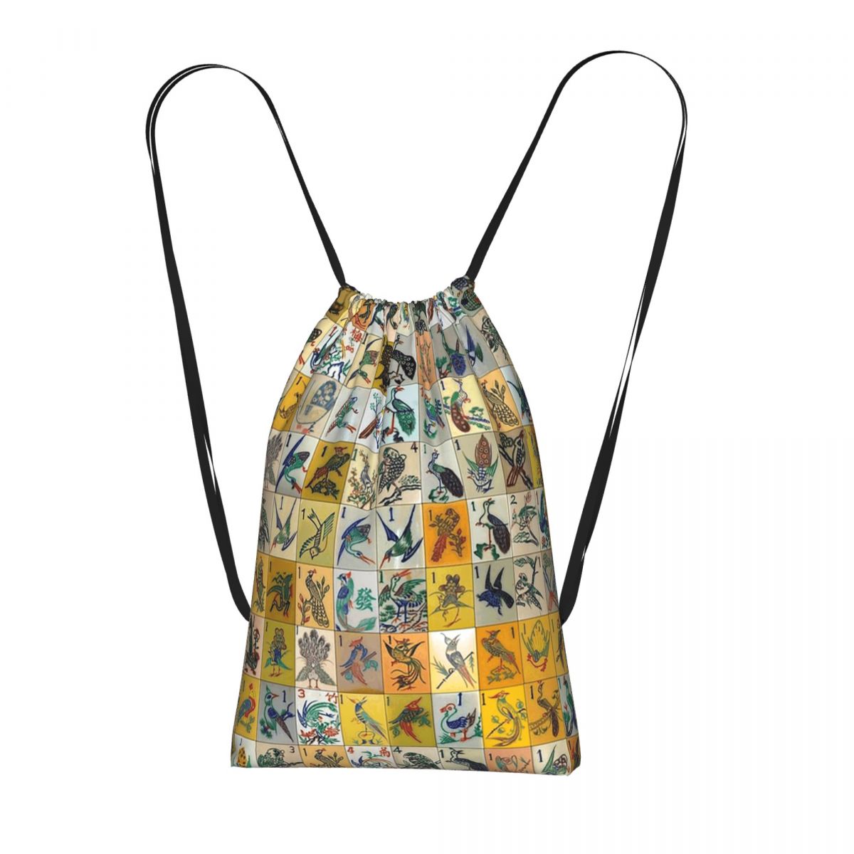 Tile Bag Drawstring - Mah Jongg Birds Mahjong Tiles Rucksäcke,