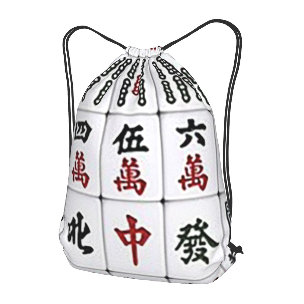 Tile Bag Drawstring - Rucksäcke mit Mahjong-Fliesenmuster, multifunktional, mit Kordelzug,