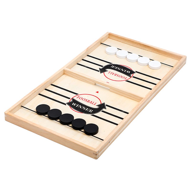 Board Game Family - 2-in-1 Holz-Eishockey & Schach Brettspiel Großformat