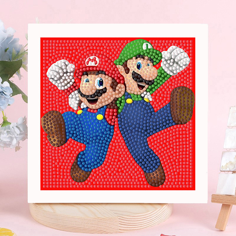 Board Game Splendor - 17x17cm 5D Voll-Diamant-Malerei-Set Mario & Luigi