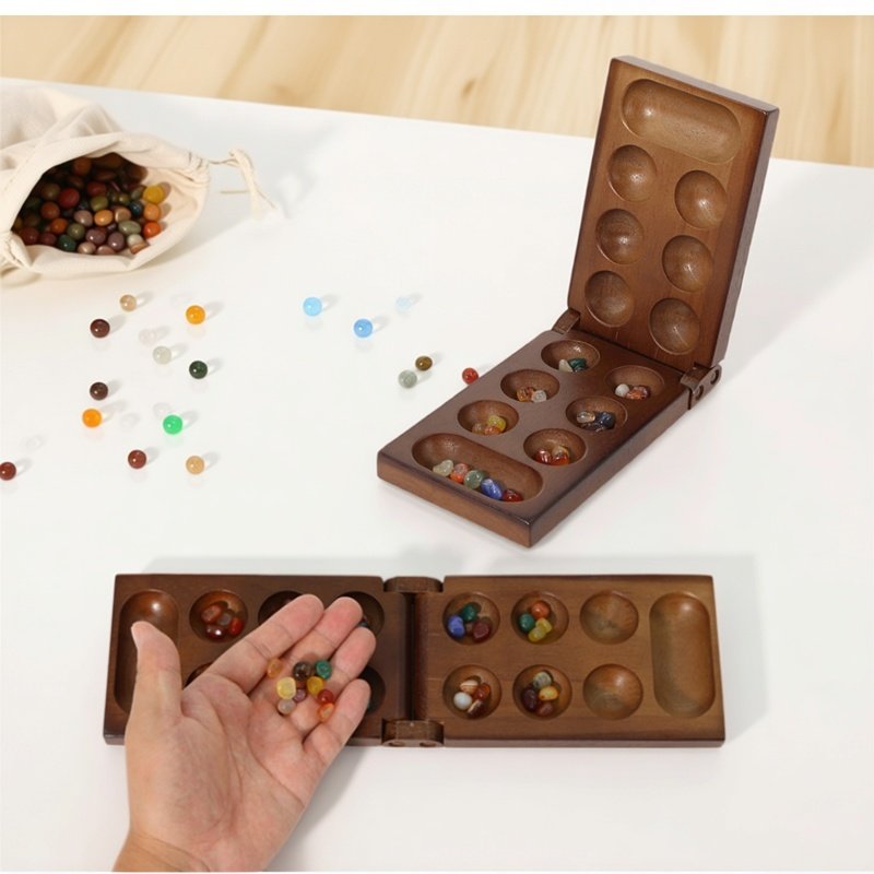 Board Game Family - Antikes Mancala-afrikanisches Schachspiel, unverzichtbares Brettspiel, gefertigtes