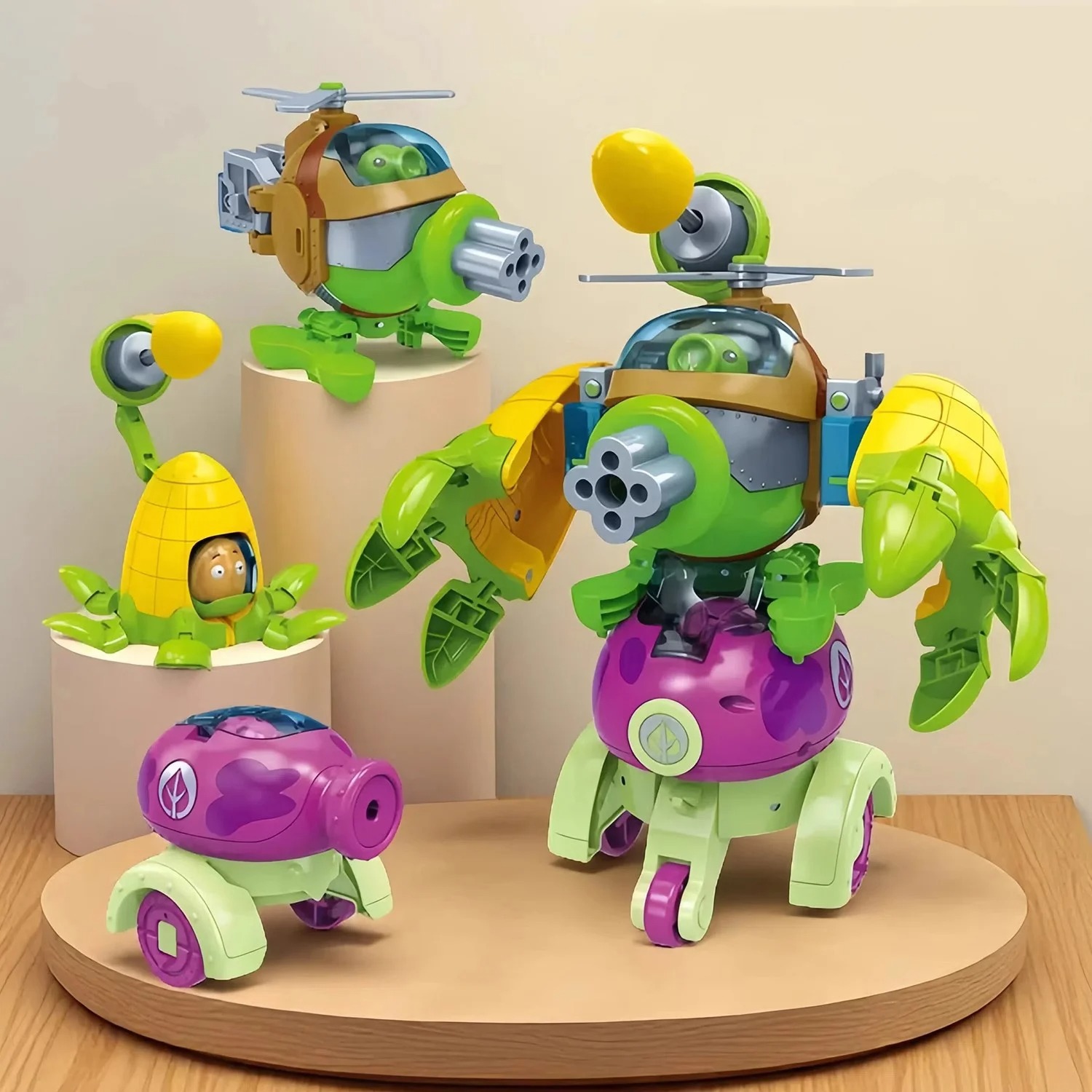 Board Game Zombie - 2025 Neue Plants vs. Zombies Roboter-Sonnenblume-Kaktus-Mais-Actionfiguren-Modellset