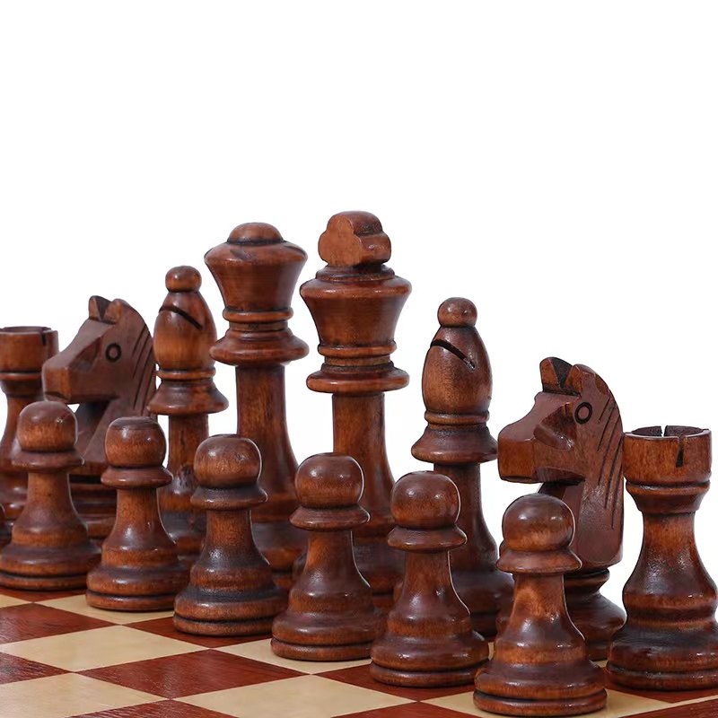 Magnetic Travel Chess - 32-teiliges Holzschach-König-Spiel-Set, Höhe 110 mm, Schachfiguren,