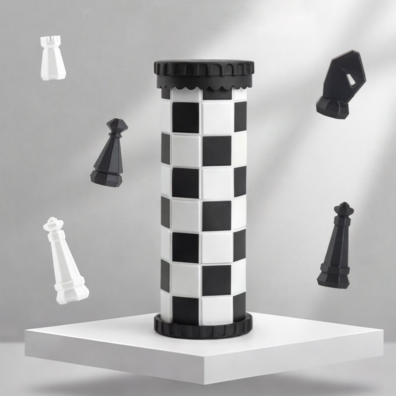 Magnetic Travel Chess - Reise-Aufbewahrungsbox Internationales Schachspiel Interaktives Desktop-Brettspiel Spielzeug