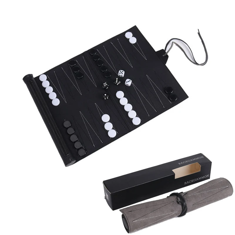Magnetic Travel Chess - Roll-Up Backgammon-Sets, tragbares Reise-Brettspielset für Erwachsene
