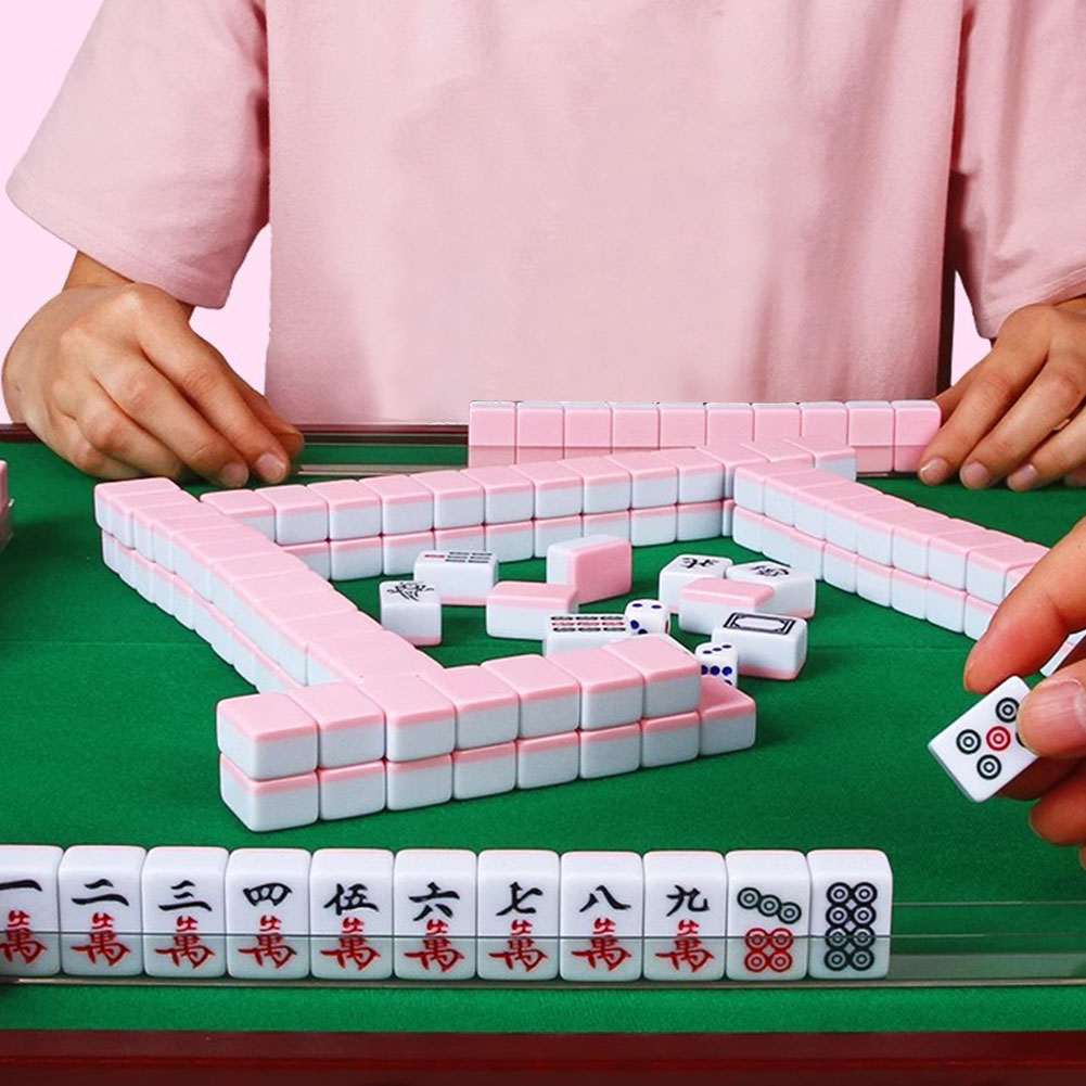Board Game Family - Mini-Mahjong, chinesisches traditionelles Mahjong-Brettspiel, Denkübung, Familienspielzeug,