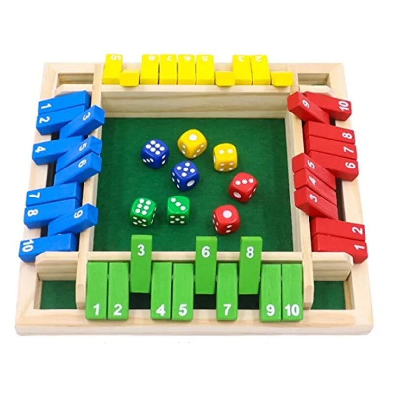Board Game Dnd - Würfelbrettspiel aus Holz, Shut The Box