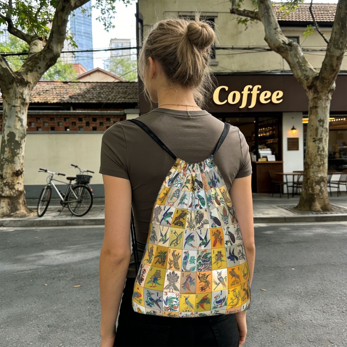 Mah Jongg Birds Mahjong Tiles  – Tile Bag Drawstring Bewertung und Preis