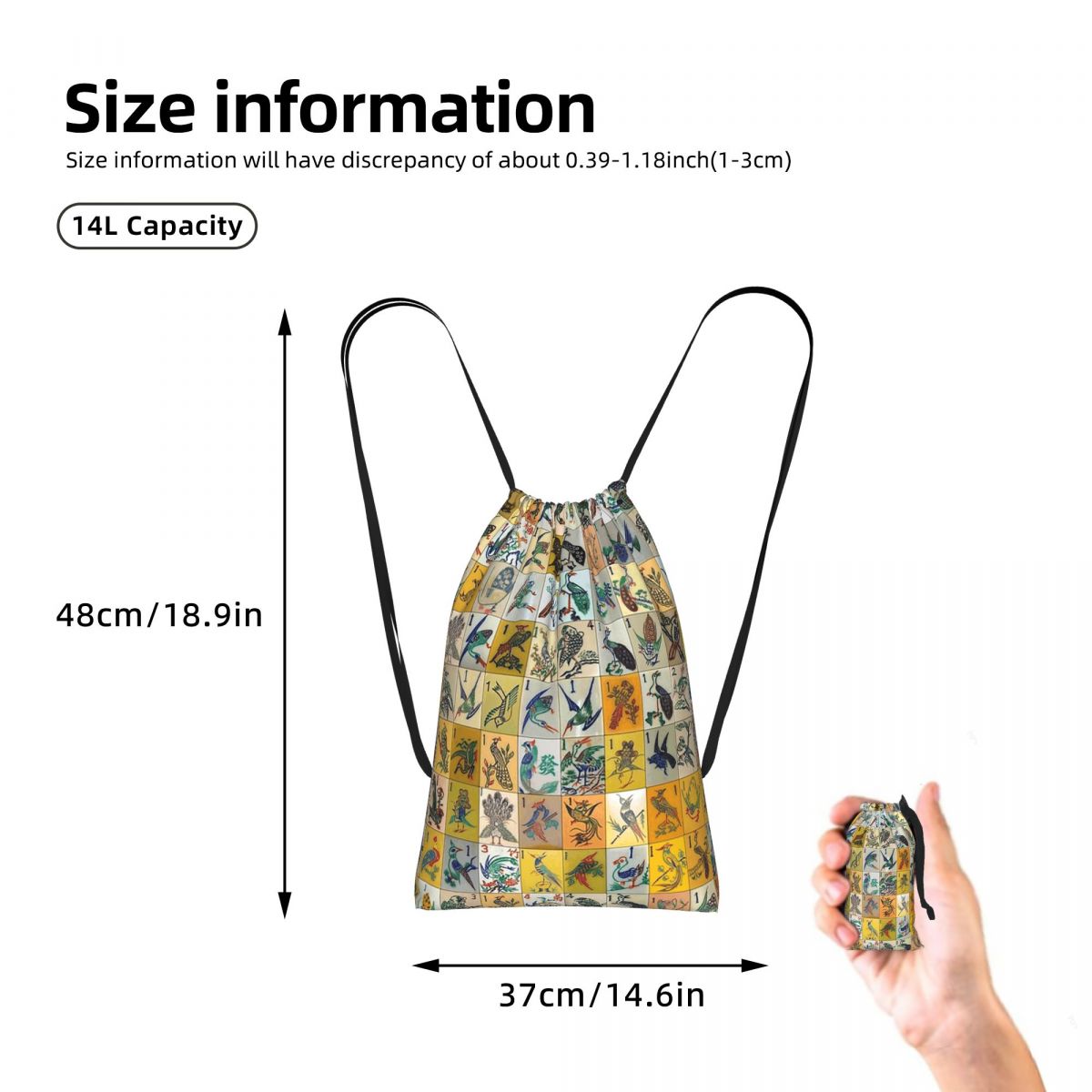 Mah Jongg Birds Mahjong Tiles  – Tile Bag Drawstring Bewertung und Preis