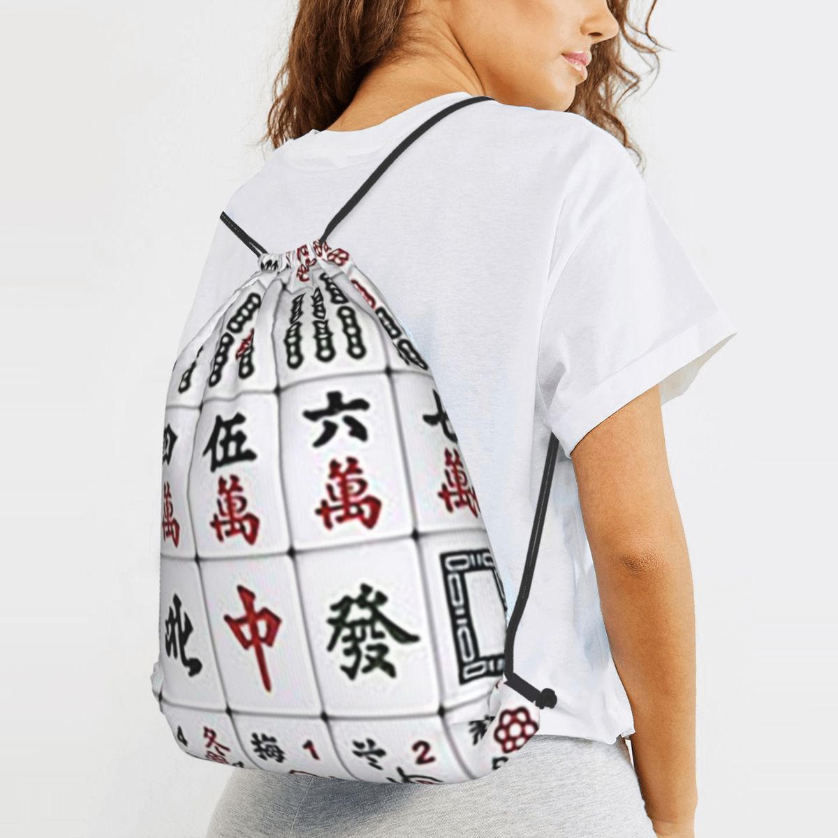 Rucksäcke mit Mahjong-Fliesenm – Tile Bag Drawstring Bewertung und Preis