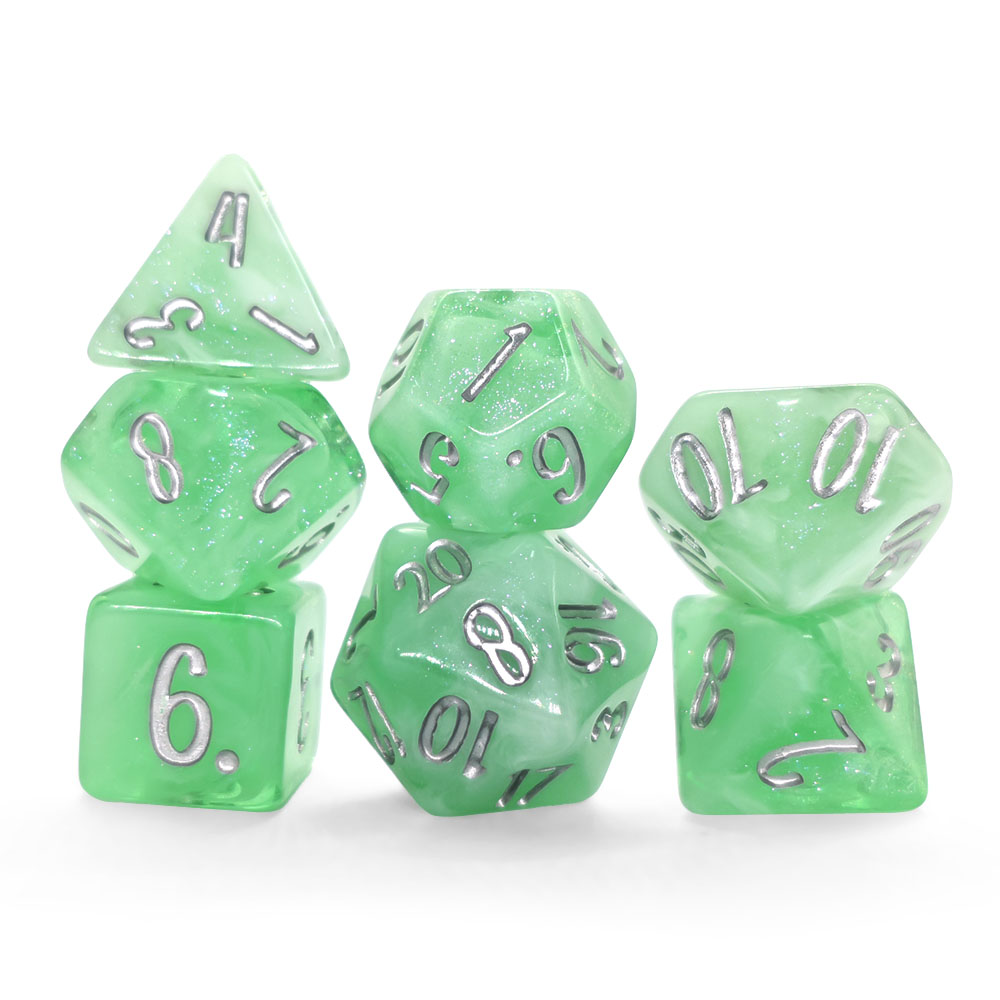 7-teiliges Mintgrünes Glitzer- – Board Game Dnd Bewertung und Preis