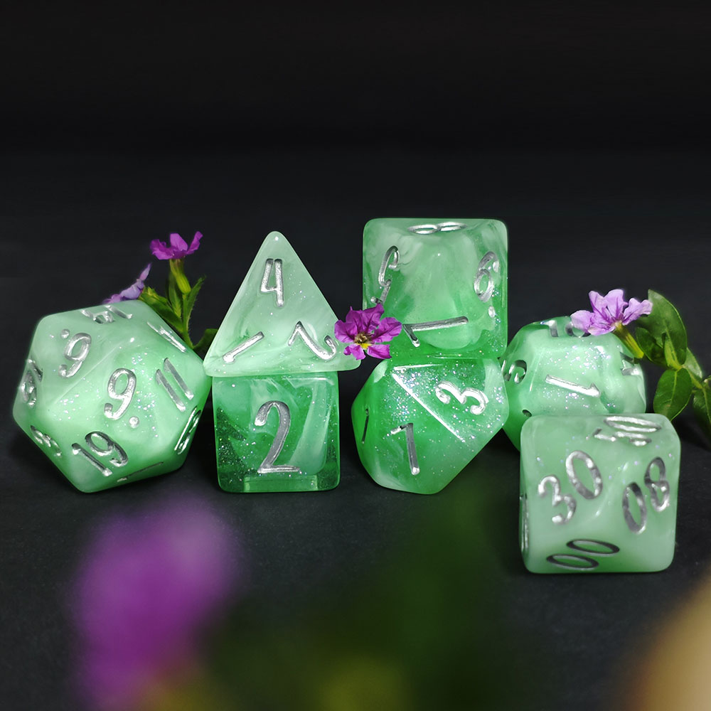 7-teiliges Mintgrünes Glitzer- – Board Game Dnd Bewertung und Preis
