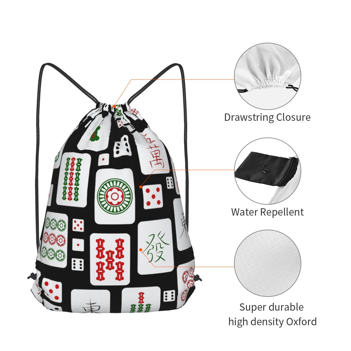 Mahjong-Steine, Spielwürfel, R – Tile Bag Drawstring Bewertung und Preis