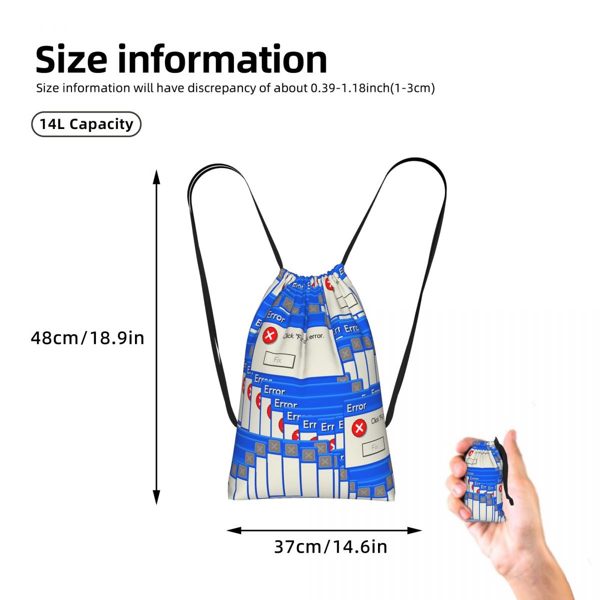Windows XP Fehler Kordelzug-Ru – Tile Bag Drawstring Bewertung und Preis