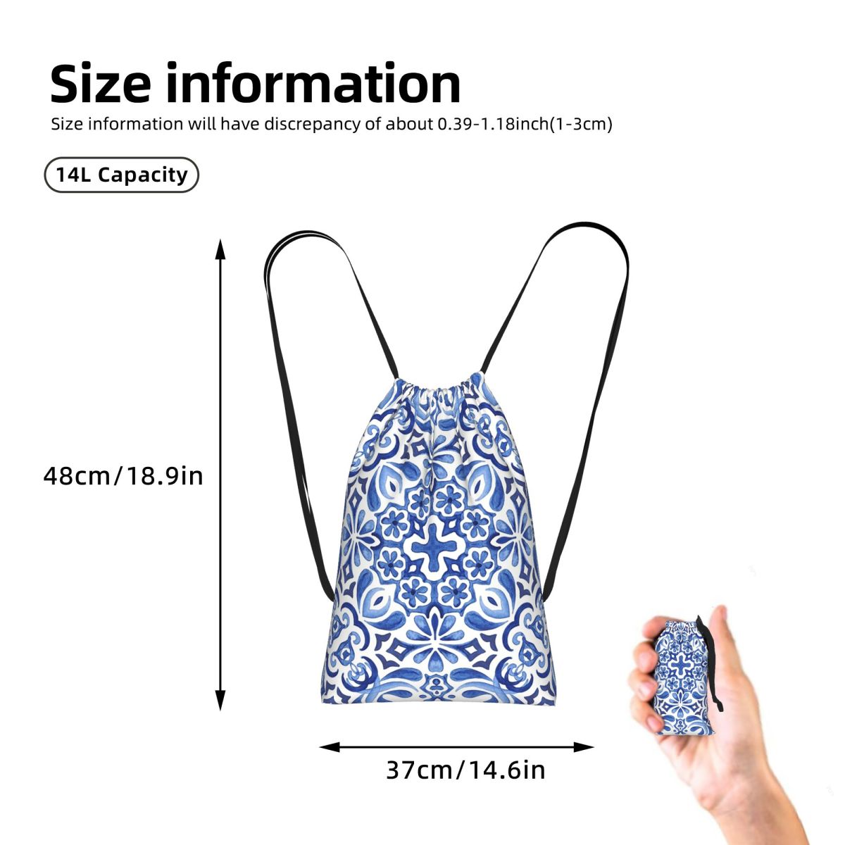 Mediterrane Mosaikfliesen Azul – Tile Bag Drawstring Bewertung und Preis