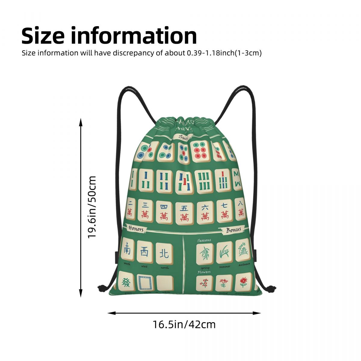 Rucksäcke mit Mahjong-Fliesenm – Tile Bag Drawstring Bewertung und Preis