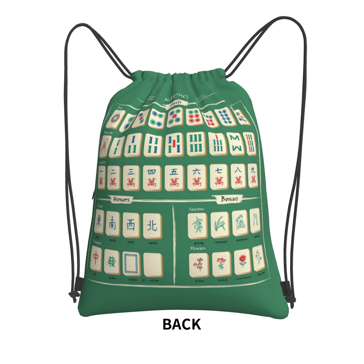 Rucksäcke mit Mahjong-Fliesenm – Tile Bag Drawstring Bewertung und Preis