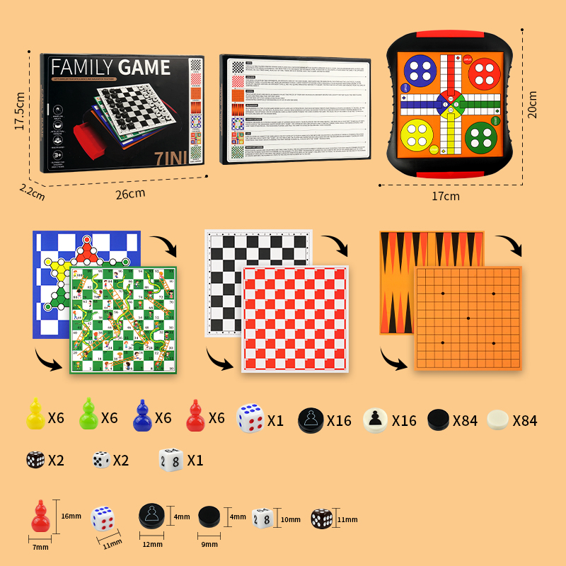 3-in-1/5-in-1/7-in-1 Brettspie – Magnetic Travel Chess Bewertung und Preis