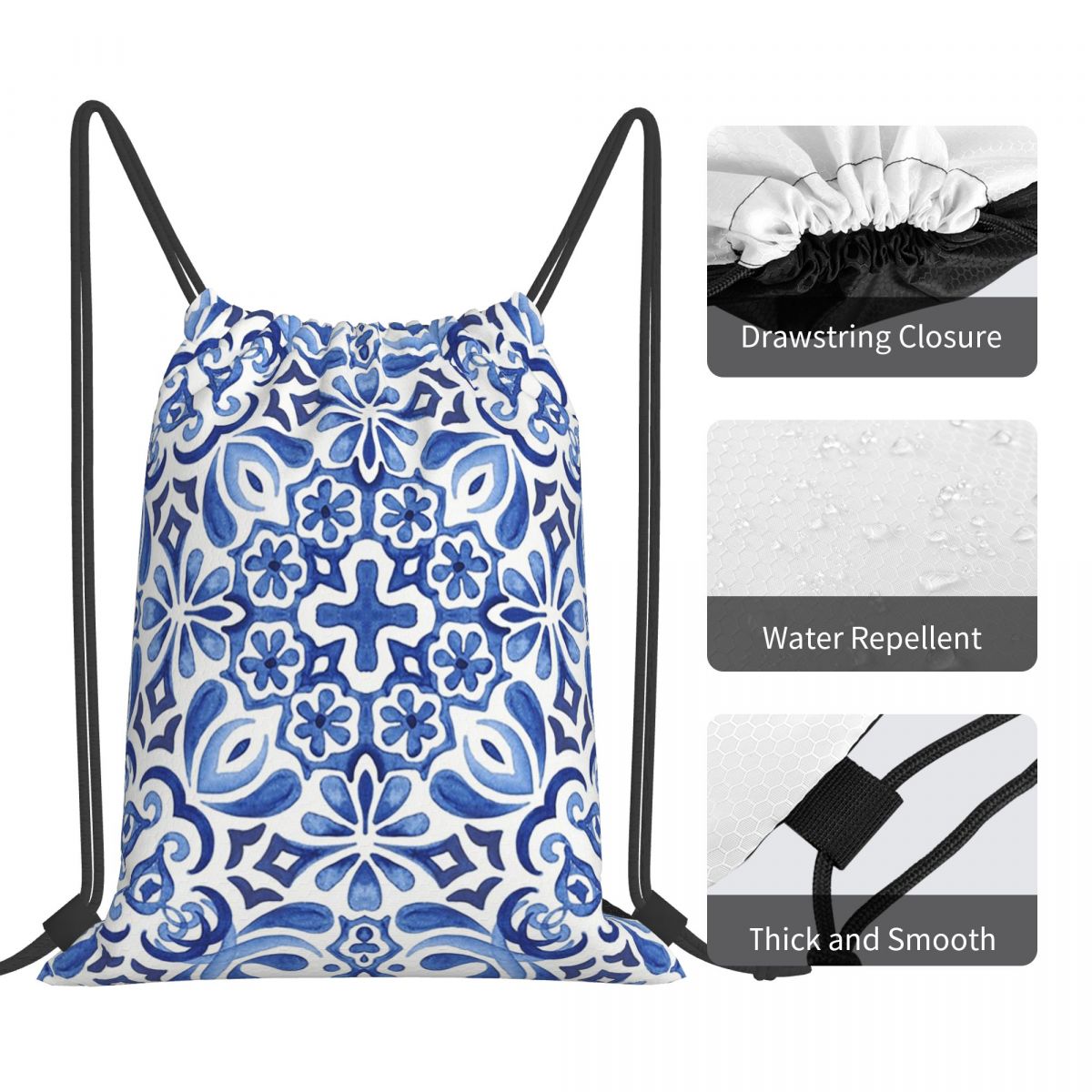 Mediterrane Mosaikfliesen Azul – Tile Bag Drawstring Bewertung und Preis